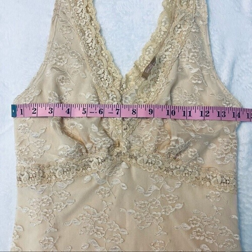 !Firm Price! Twenty-One Juniors/Women Lace Tank Top, V Neck Size‎ L, Cream - Picture 5 of 6
